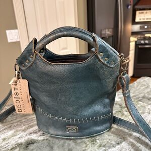 BED|STU Teal Leather Delilah Crossbody Bag